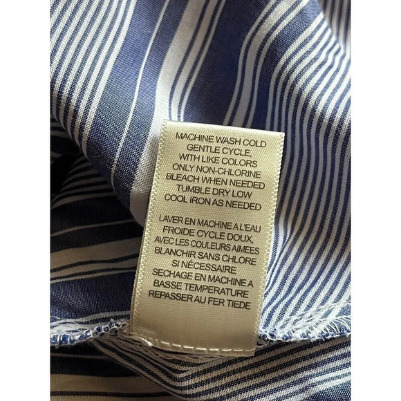 Fourteenth Place Womens Blue Wrap Surplice Tunic Blouse M boho nautical preppy - Picture 6 of 10